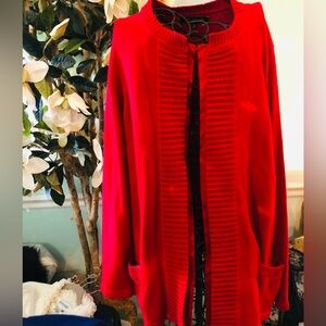 Jones New York Signature Red Knit Sweater